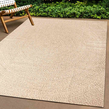 vidaXL Teppich ZIZUR Beige 240x340 cm Jute-Optik Indoor und Outdoor