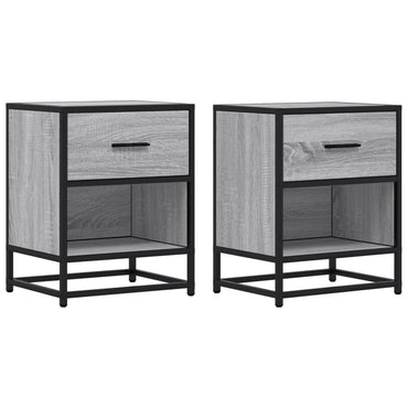 vidaXL Nachttische 2 Stk. Grau Sonoma 40x31x50 cm Holzwerkstoff