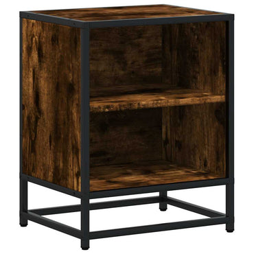 vidaXL Nachttisch Räuchereiche 40x31x50 cm Holzwerkstoff und Metall