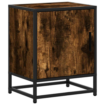 vidaXL Nachttisch Räuchereiche 40x31x50 cm Holzwerkstoff und Metall
