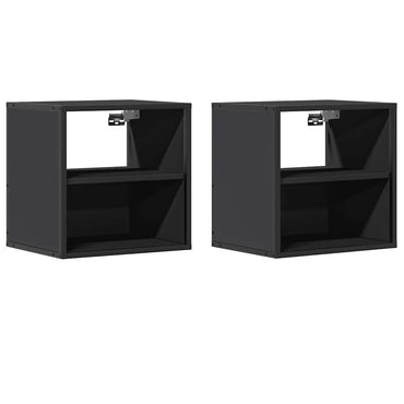 vidaXL Wand-Nachttische 2 Stk. Schwarz 40x31x39,5 cm