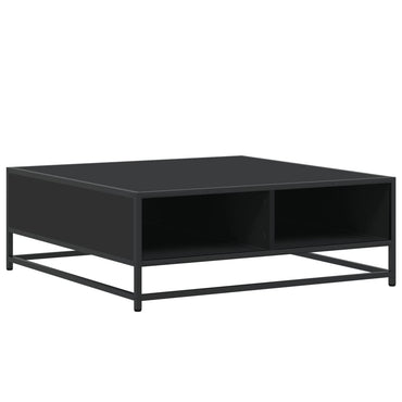 vidaXL Table basse noire 80x80x30 cm en bois d'ingénierie et métal