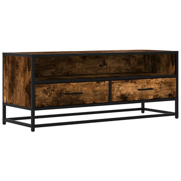 vidaXL TV-Schrank Räuchereiche 100x34,5x40 cm Holzwerkstoff und Metall