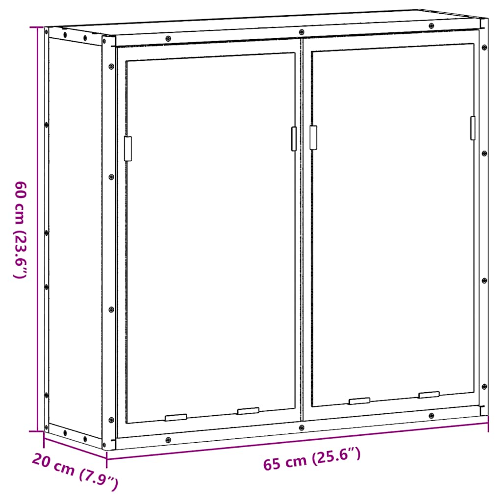 vidaXL Bad-Spiegelschrank Braun Eichen-Optik 65x20x60 cm Holzwerkstoff