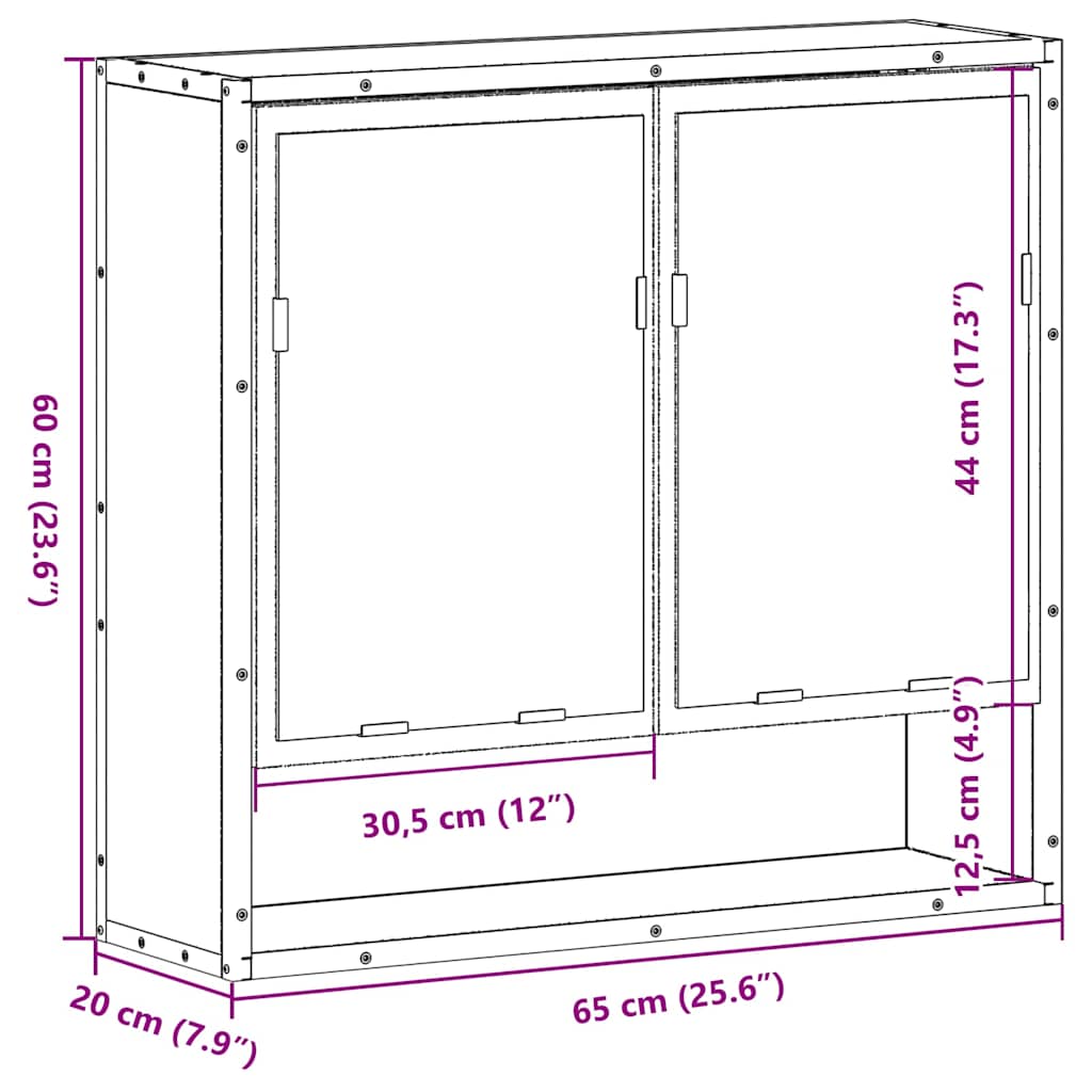 vidaXL Bad-Spiegelschrank Räuchereiche 65x20x60 cm Holzwerkstoff