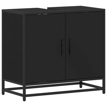 vidaXL Waschbeckenunterschrank Schwarz 65x33x60 cm Holzwerkstoff