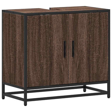 vidaXL Waschbeckenunterschrank Braun Eichen-Optik 65x33x60 cm