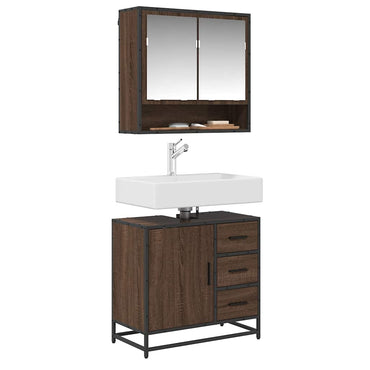 vidaXL Meuble sous-vasque marron aspect chêne 65x33x60 cm
