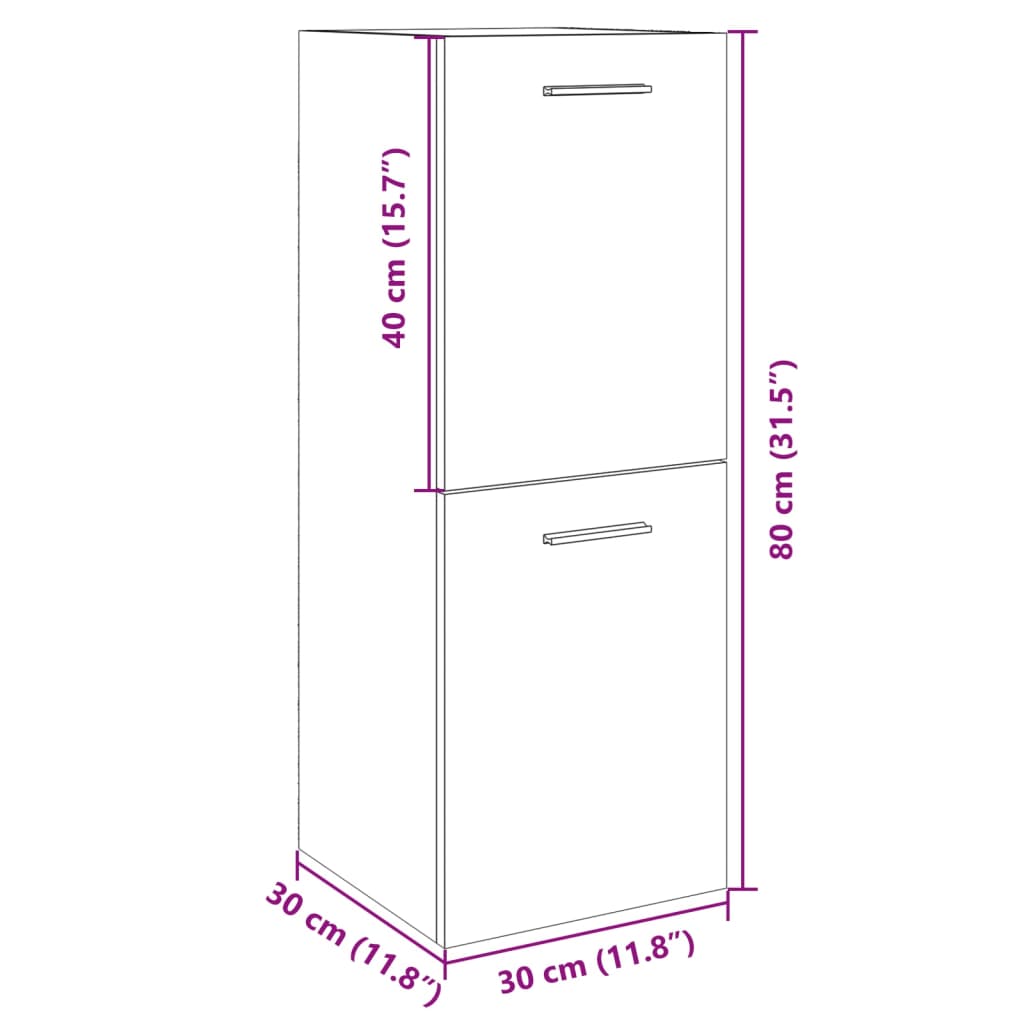 vidaXL Badezimmerschrank Sonoma-Eiche 30x30x80 cm Holzwerkstoff