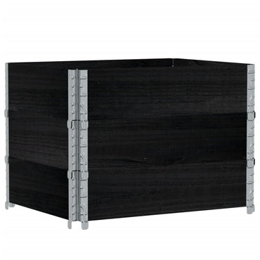 vidaXL Pflanzkasten Schwarz 80x60 cm Massivholz Kiefer
