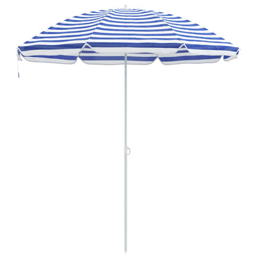 vidaXL Strandparasol Blau und Weiß 263 x 263 x 272 cm