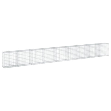 vidaXL Gabione mit Deckel 900x50x100 cm Verzinktes Eisen