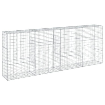 vidaXL Gabionen mit Deckel 400x50x150 cm Verzinktes Eisen