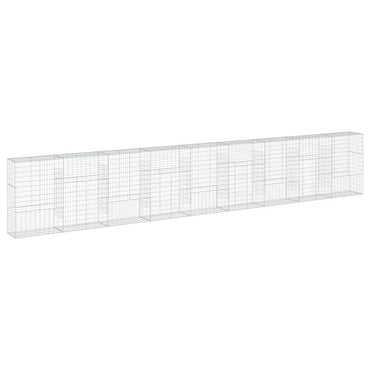 vidaXL Gabione mit Deckel 900x50x150 cm Verzinktes Eisen