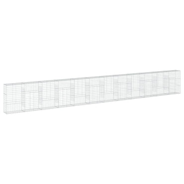 vidaXL Gabione mit Deckel 1200x50x150 cm Verzinktes Eisen