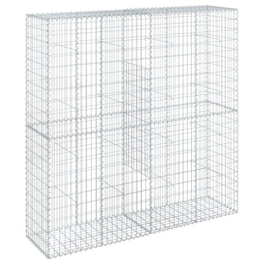 vidaXL Gabione mit Deckel 200x50x200 cm Verzinktes Eisen