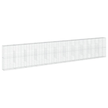 vidaXL Gabione mit Deckel 1100x50x200 cm Verzinktes Eisen