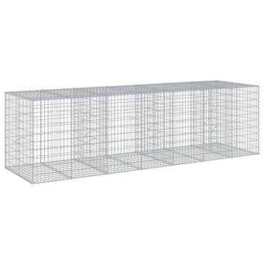 vidaXL Gabione mit Deckel 350x100x100 cm Verzinktes Eisen
