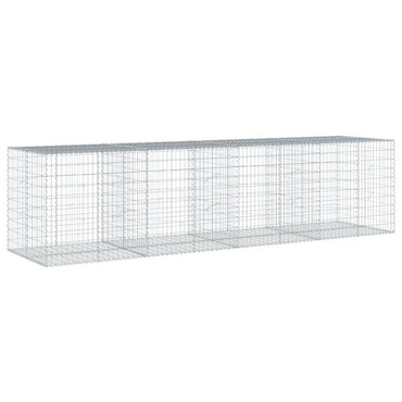 vidaXL Gabione mit Deckel 400x100x100 cm Verzinktes Eisen