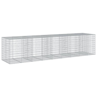 vidaXL Gabione mit Deckel 450x100x100 cm Verzinktes Eisen