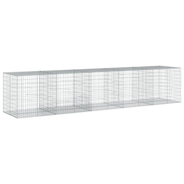 vidaXL Gabione mit Deckel 500x100x100 cm Verzinktes Eisen