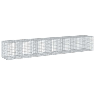 vidaXL Gabione mit Deckel 650x100x100 cm Verzinktes Eisen