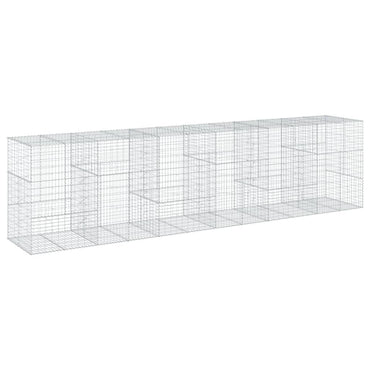 vidaXL Gabione mit Deckel 600x100x150 cm Verzinktes Eisen