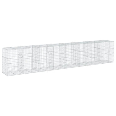 vidaXL Gabione mit Deckel 800x100x150 cm Verzinktes Eisen