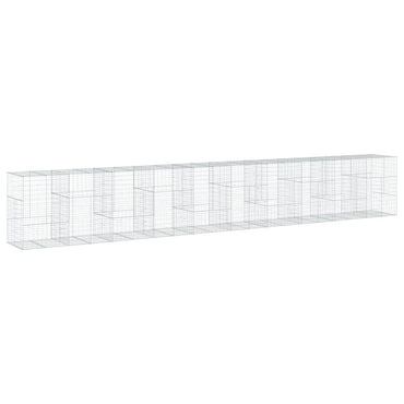 vidaXL Gabione mit Deckel 1000x100x150 cm Verzinktes Eisen