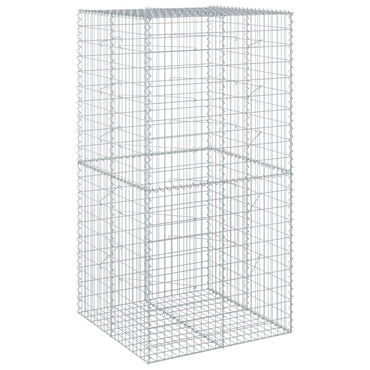 vidaXL Gabione mit Deckel 100x100x200 cm Verzinktes Eisen