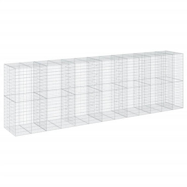 vidaXL Gabione mit Deckel 650x100x200 cm Verzinktes Eisen