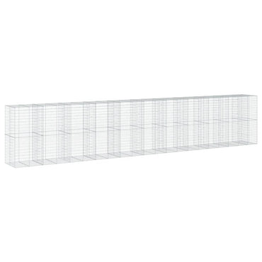 vidaXL Gabione mit Deckel 1050x100x200 cm Verzinktes Eisen