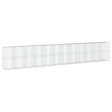 vidaXL Gabione mit Deckel 1200x100x200 cm Verzinktes Eisen