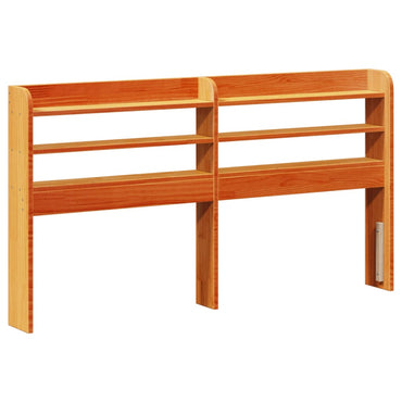 vidaXL Kopfteil mit Ablagen Wachsbraun 150 cm Massivholz Kiefer