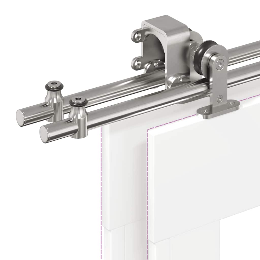 Schiebetür-Beschlagsatz 400 cm Edelstahl Silbern