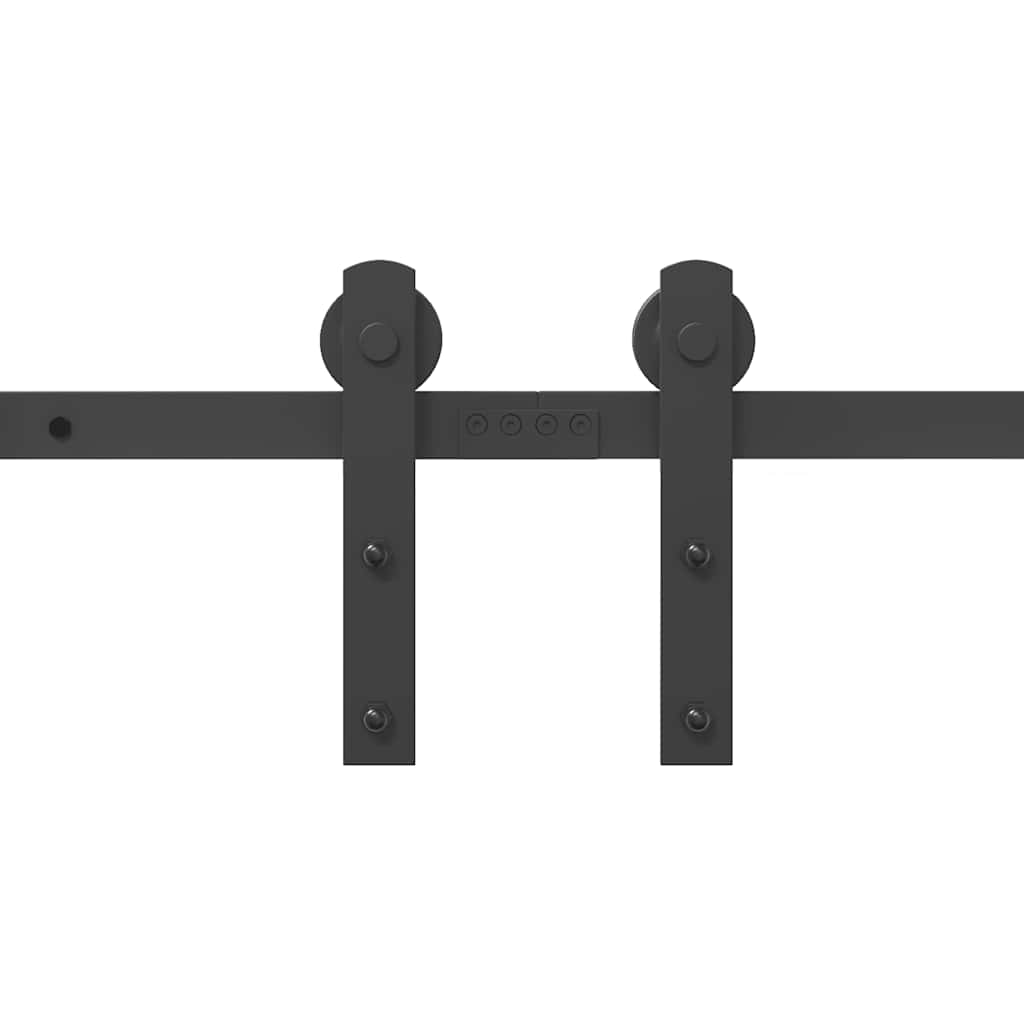 Schiebetürbeschlag-Set 427 cm Stahl Schwarz