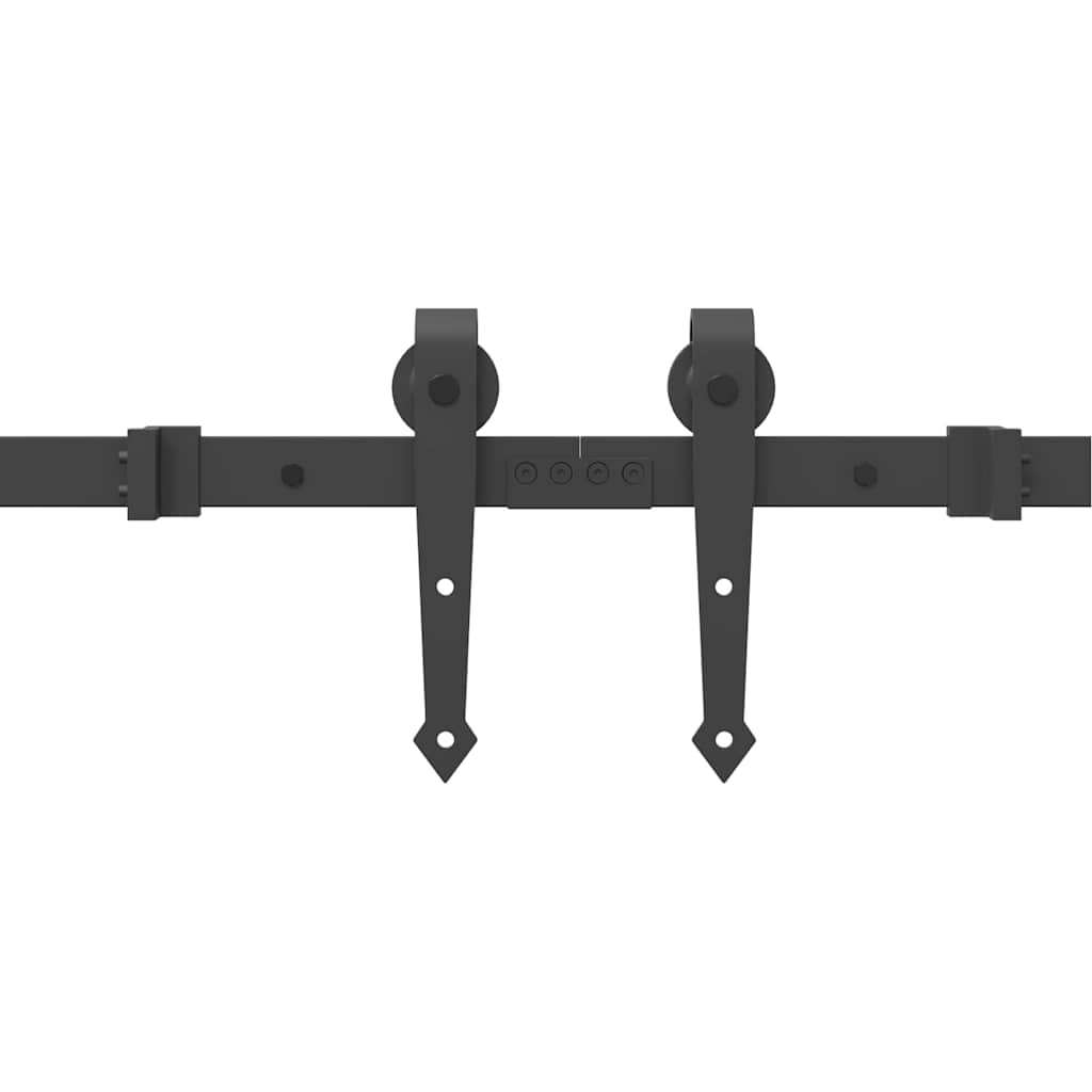 Schiebetürbeschlag-Set 427 cm Stahl Schwarz