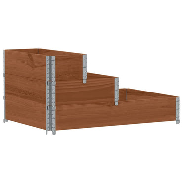 vidaXL Rehausse de palette triple marron 120x80 cm en pin massif