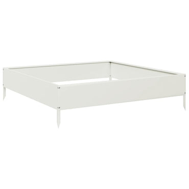 vidaXL Hochbeet Weiß 100x100x26 cm Stahl