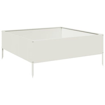 vidaXL Hochbeet Weiß 100x100x25 cm Stahl