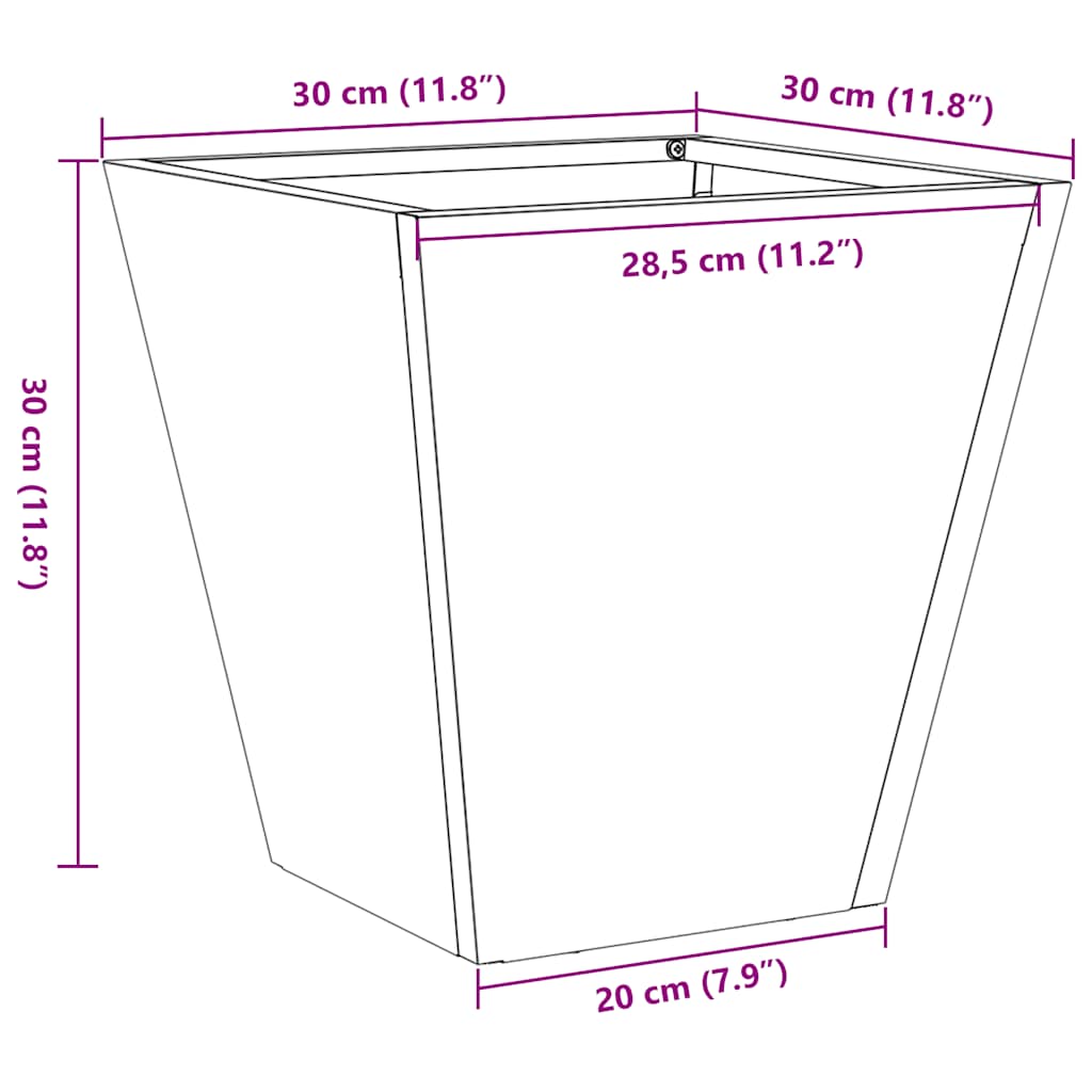 vidaXL Pflanzkübel Weiß 30x30x30 Stahl