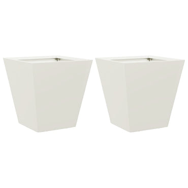 vidaXL Pflanzkübel 2 Stk. Weiß 30x30x30 Stahl