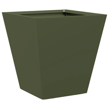 vidaXL Pflanzkübel Olivgrün 30x30x30 Stahl
