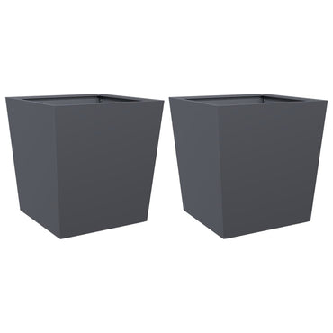 vidaXL Pflanzkübel 2 Stk. Anthrazit 50x50x50 Stahl