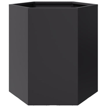 vidaXL Jardinière hexagonale noire 46x40x45 cm Acier