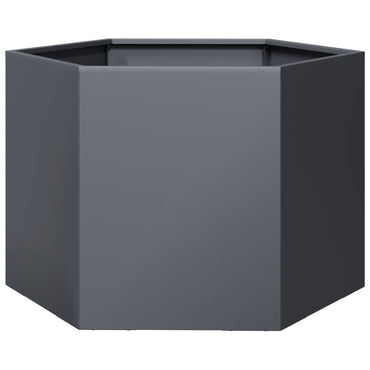 vidaXL Pflanzkübel Anthrazit Sechseckig 69x60x45 Stahl