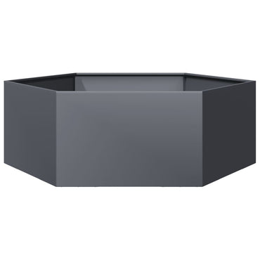 vidaXL Jardinière hexagonale anthracite 138x120x45 cm en acier