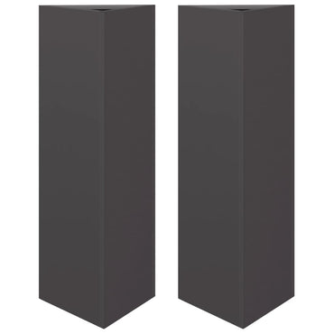 vidaXL Pflanzkübel 2 Stk. Schwarz Dreieckig 30x26x75 cm Stahl
