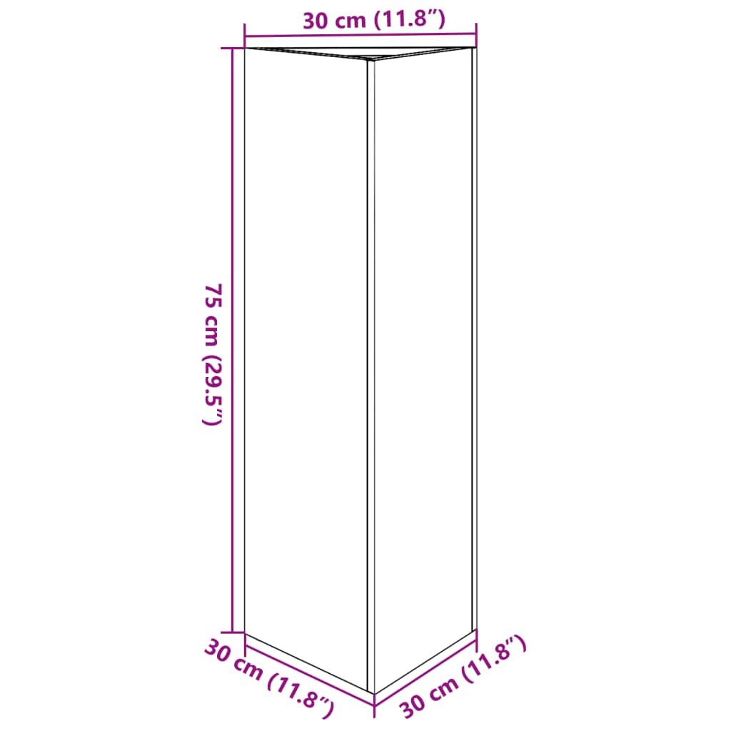 vidaXL Pflanzkübel 2 Stk. Schwarz Dreieckig 30x26x75 cm Stahl