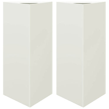 vidaXL Pflanzkübel 2 Stk. Weiß Dreieckig 40x34,5x70 cm Stahl